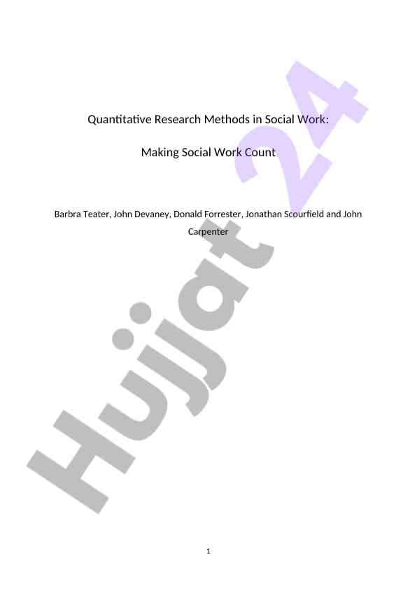 Quantitative research methods in social work overview