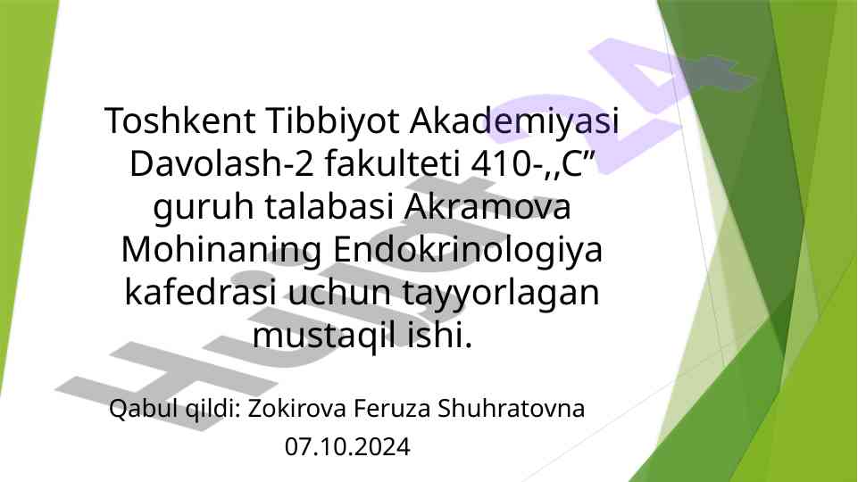 Laron sindromi: etiologiya, patogenezi va davolash