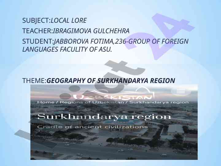 Geography of surkhandarya region overview