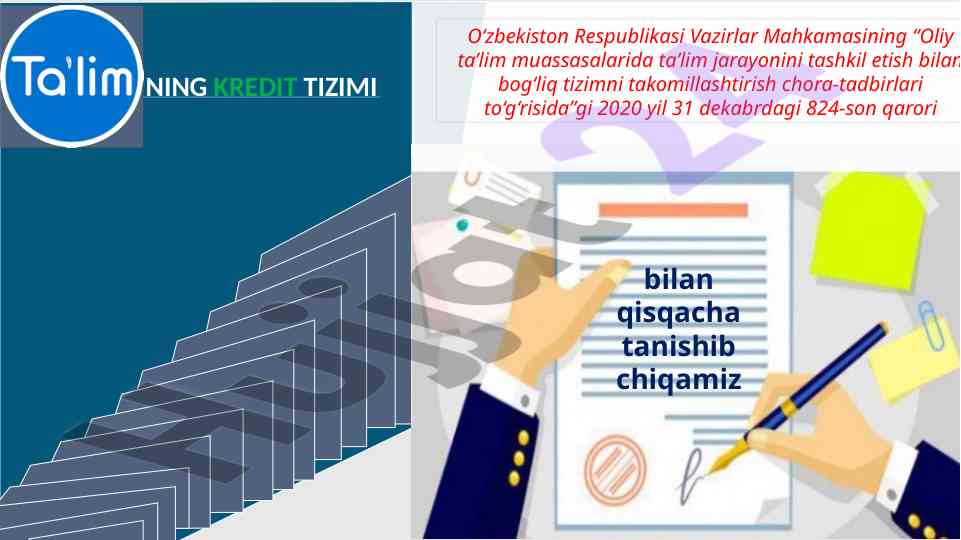 Oliy ta'limda kredit tizimini tashkil etish usullari