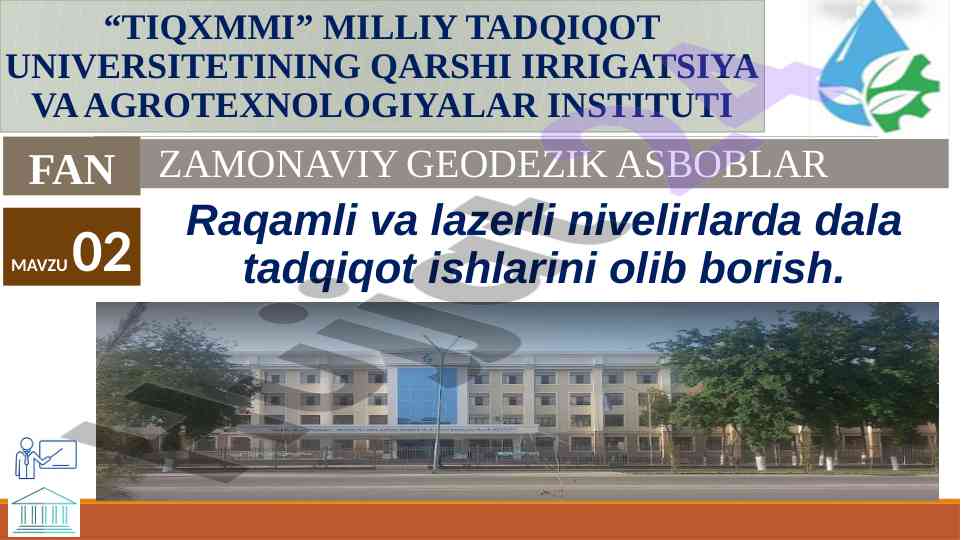 Zamonaviy geodezik asboblar bilan dala tadqiqotlari