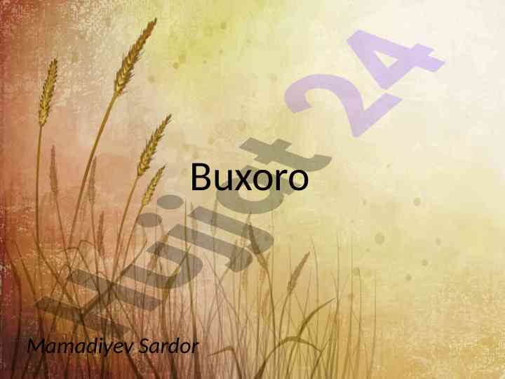 Buxoro tarixi va arxitekturasi: tavsiflar