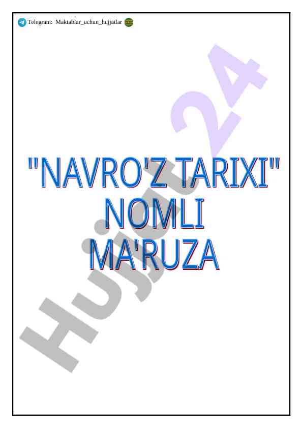 Navro'z bayramining tarixi va ahammiyati
