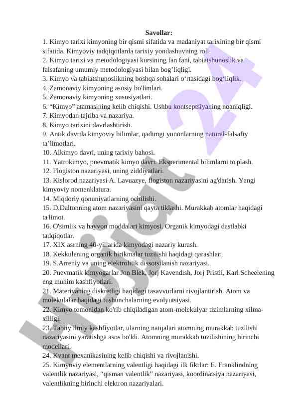 Kimyo tarixi va zamonaviy yondashuvlar