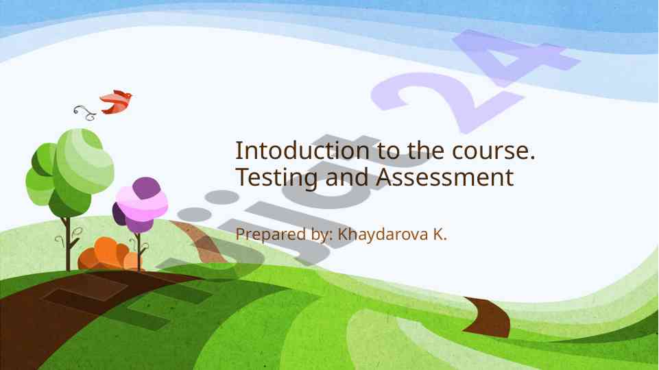 Testing and assessment course introduction
