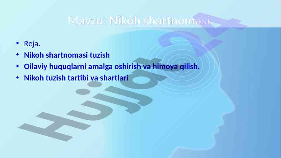 Nikoh shartnomasining asosiy vazifalari