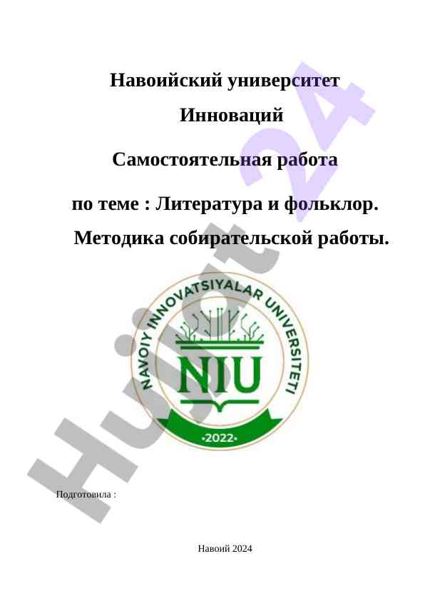 Literatura va folklor metodikasi to’grisida mustaqil ish