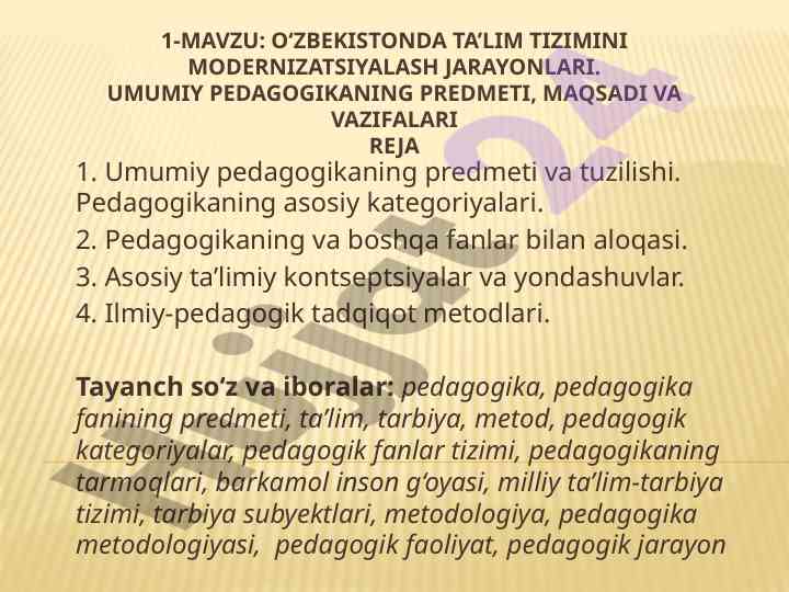 O‘zbekistonda ta’lim tizimini modernizatsiyalash