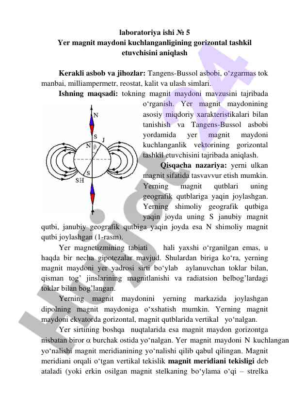 Yer magnit maydoni kuchlanganligining tahlili