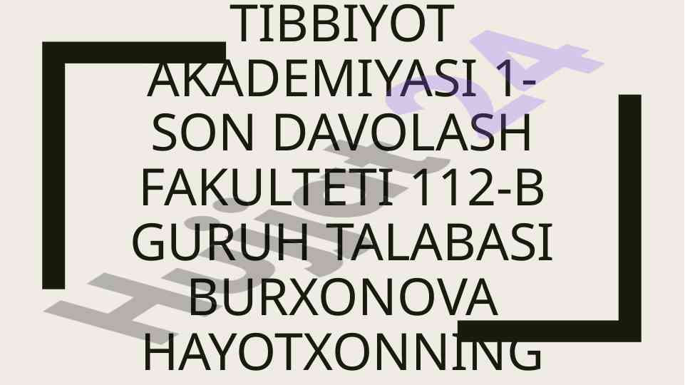 O'zbekistonda tibbiy turizmni rivojlatish