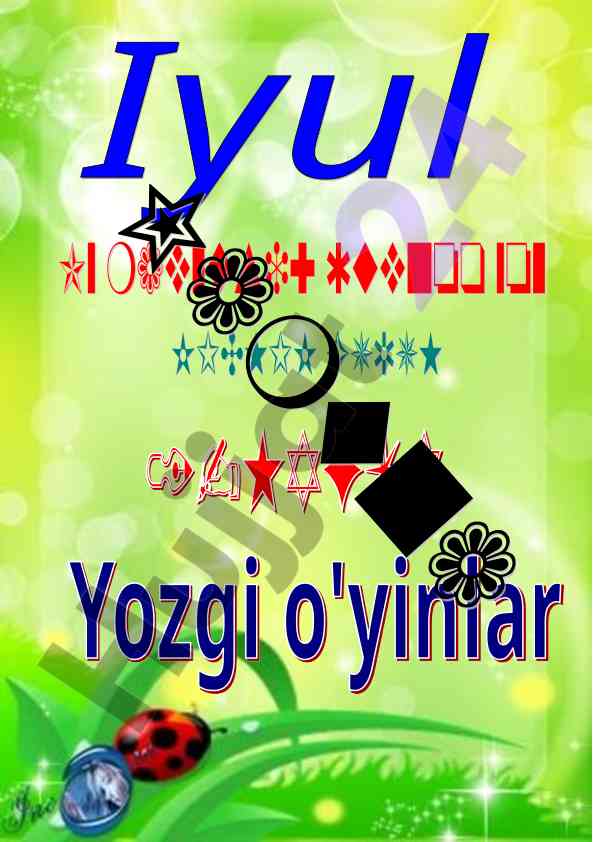 Iyul oyi kichik guruh ko‘rgazmalar to‘liq holida