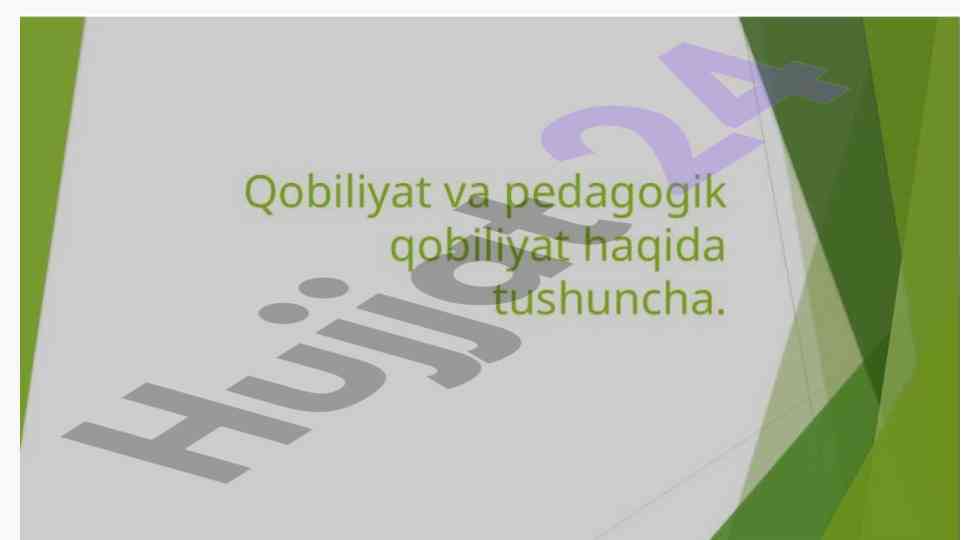 Qobiliyatning ta'rifi va ahamiyati