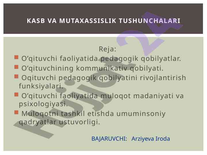 O’qituvchi faoliyatida pedagogik qobilyatlar tahlili