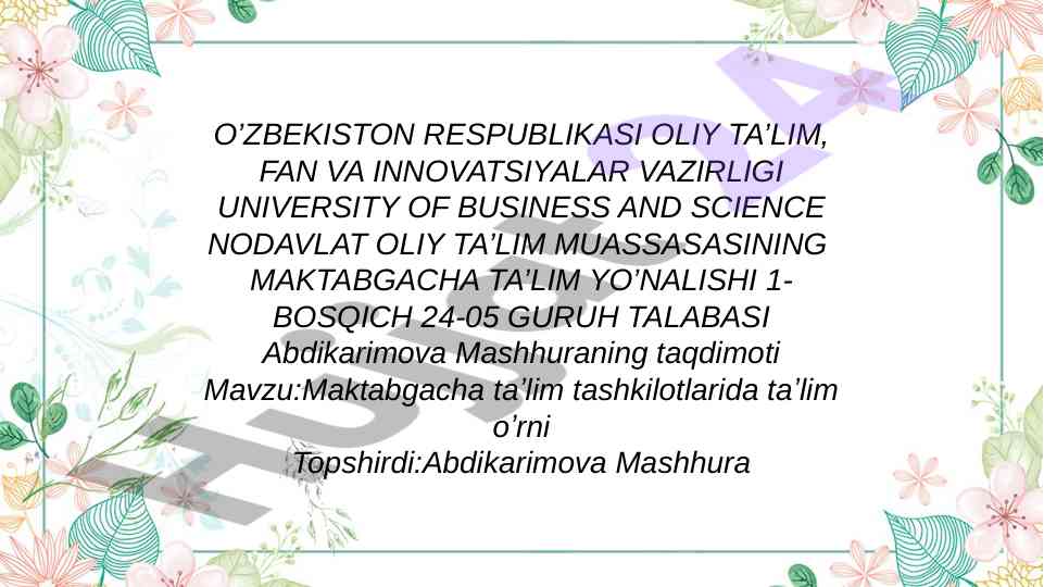 Maktabgacha taʼlim tizimining ahamiyati va rivojlanishi