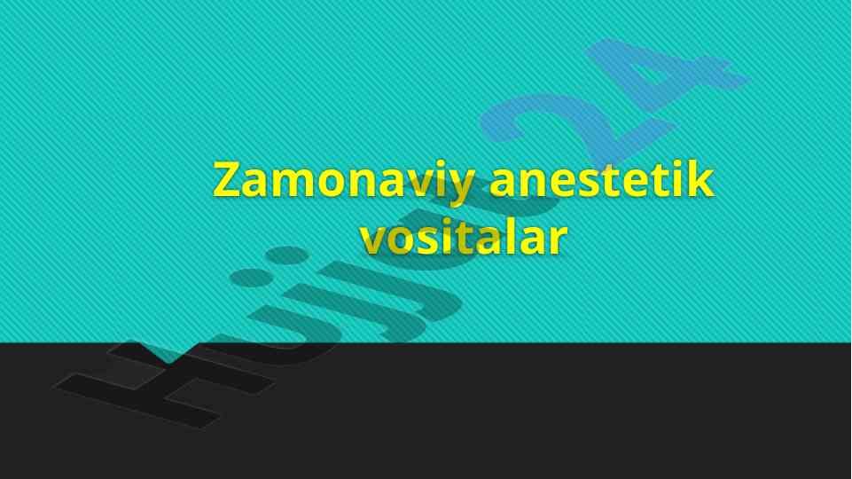 Zamonaviy anestetik vositalar rivojlanish tarixi