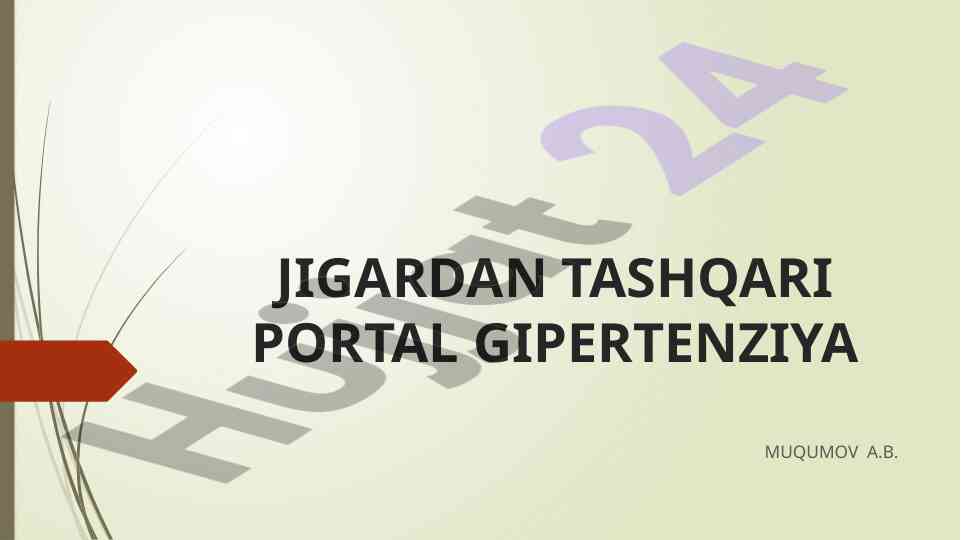 Portal gipertenziya to‘g‘risida ilmiy maqola