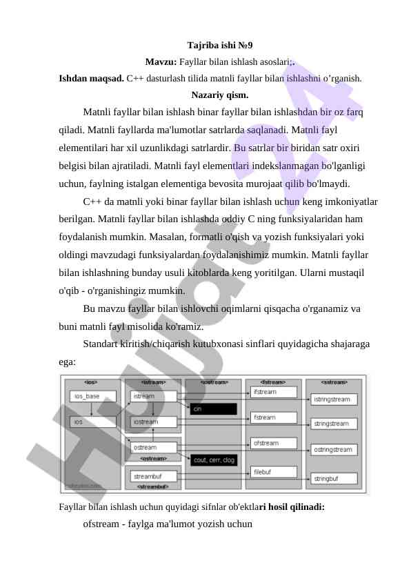 Fayllar Bilan Ishlash Asoslari