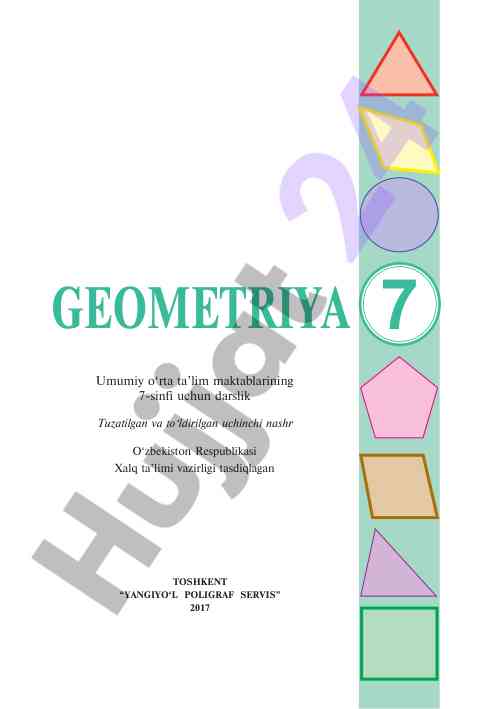 Geometriya 7 sinf darslik tuzatish va to‘ldirish