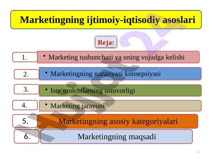Marketing tushunchalari va tarixi