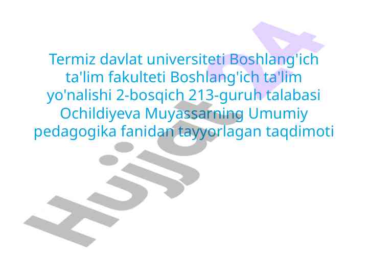 Umumiy pedagogika bo'yicha taqdimot