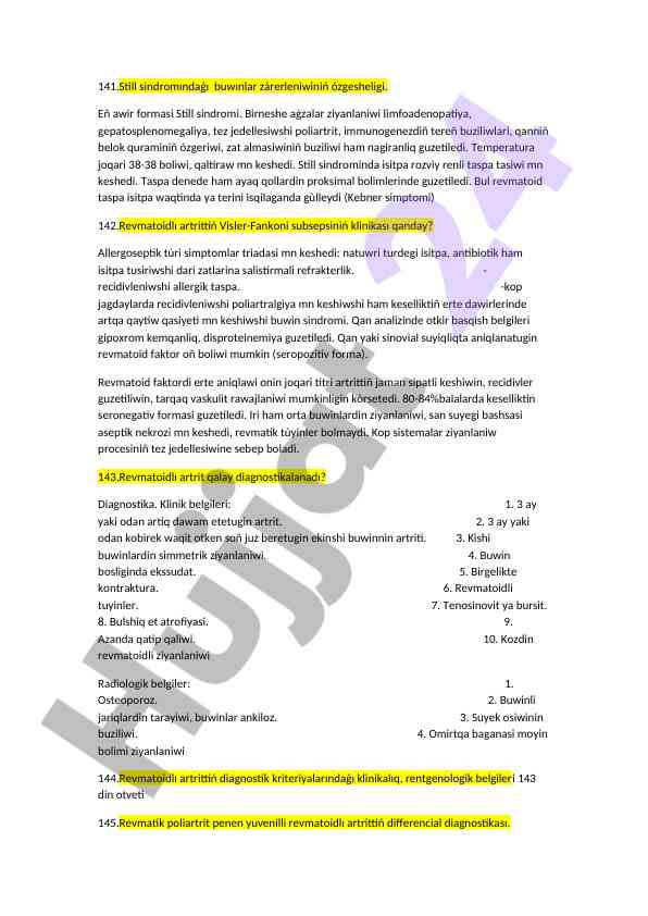 Still sindromı hakkında klinik özellikler