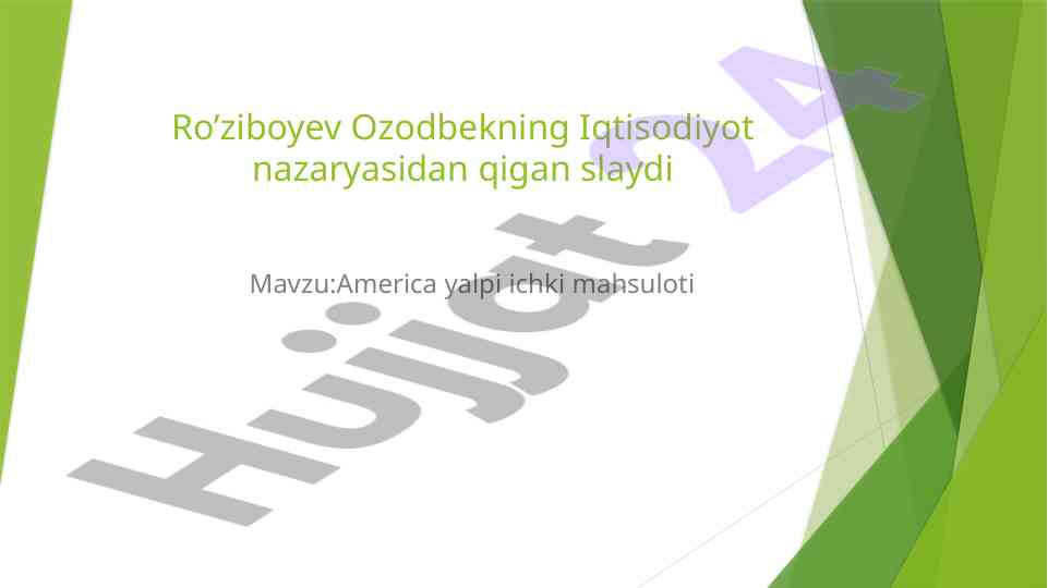 America yalpi ichki mahsuloti prognozlari 2023-2025