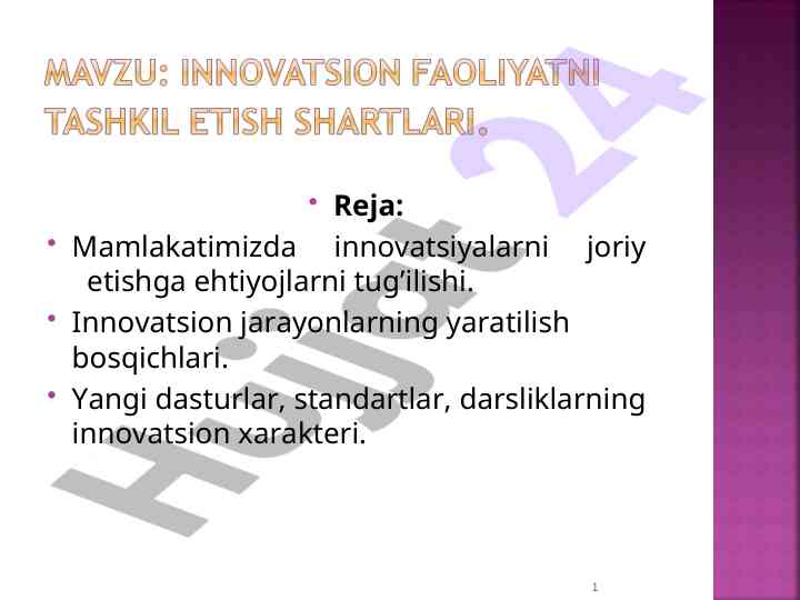 Innovatsion texnologiyalarni ta'limda qo'llash