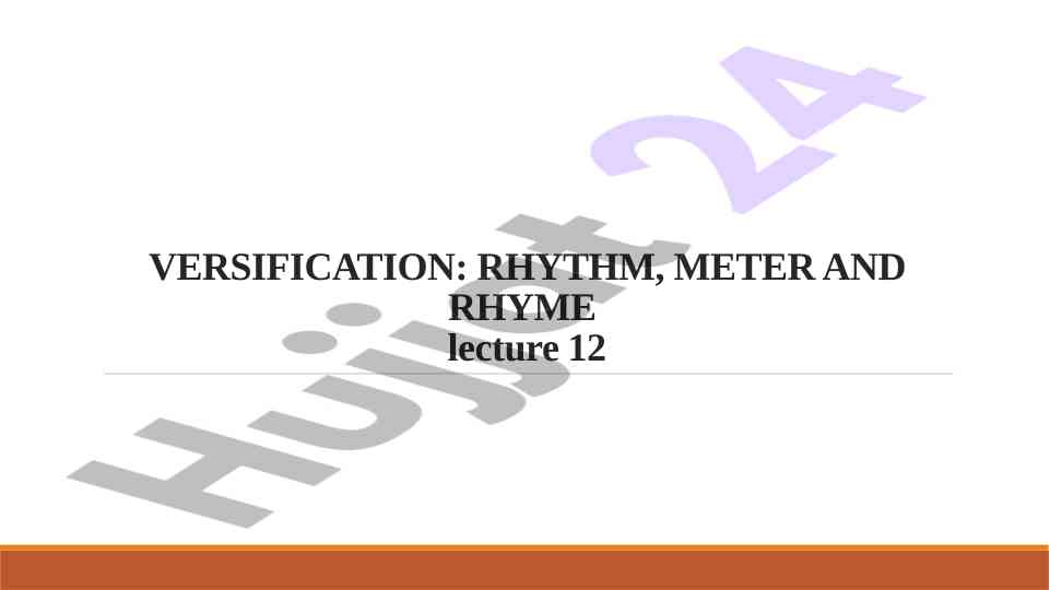 Versification rhythm meter and rhyme lecture
