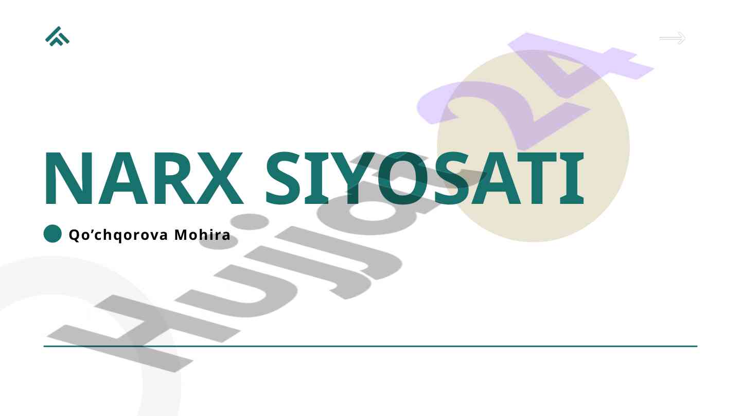 Narx siyosati va narxni belgilash usullari