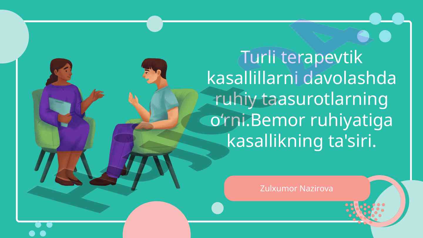 Ruhiy ta'assurotlar va terapevtik kasalliklar