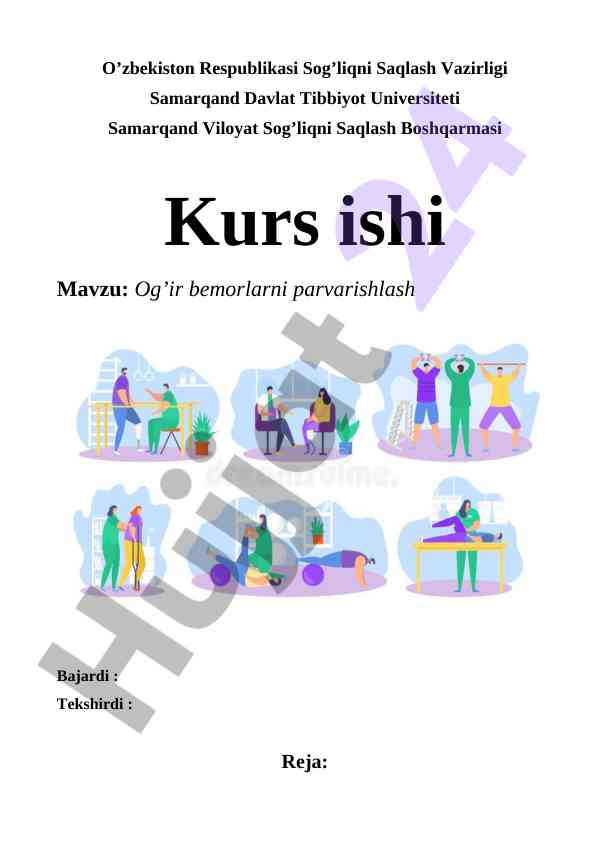 Og’ir bemorlarga parvarishlash bo’yicha toshkent kursi