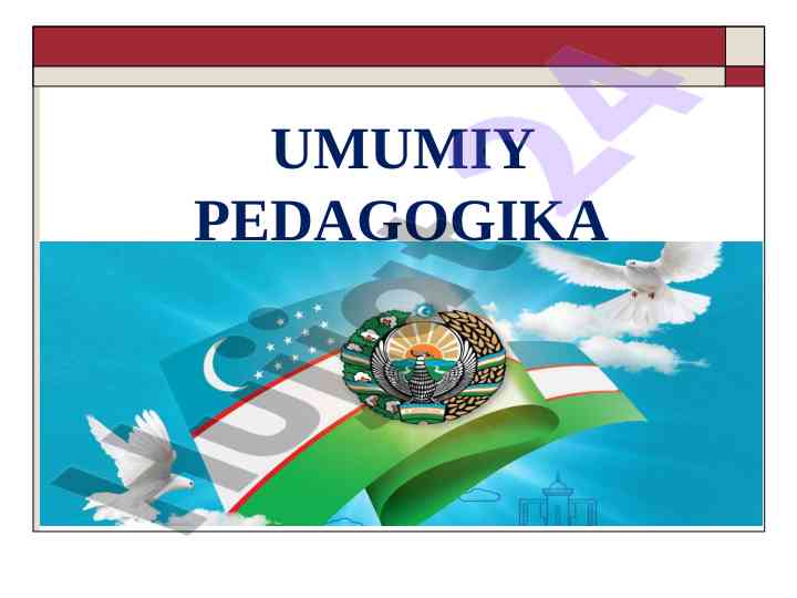 Pedagogika tarixi fan sifatida ta'lim tarbiya