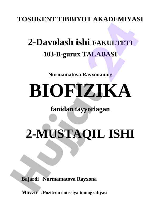 Pozitron emissiya tomografiyasi tadqiqoti
