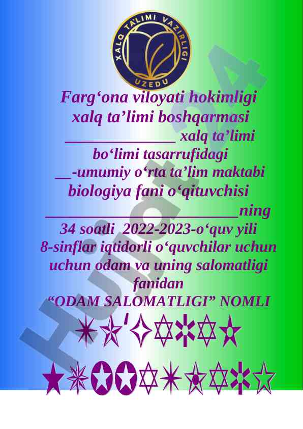 Odam salomligi to‘garak a‘zolari haqida ma’lumot