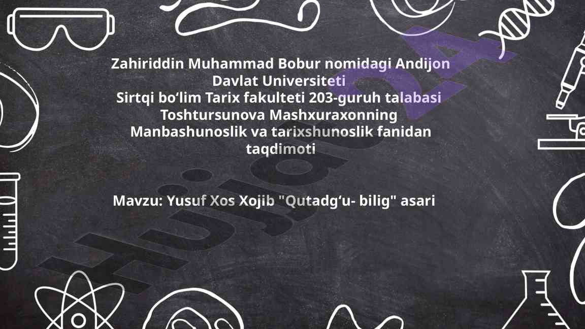 Yusuf Xos Xojibning Qutadgʻu-Bilig Asari