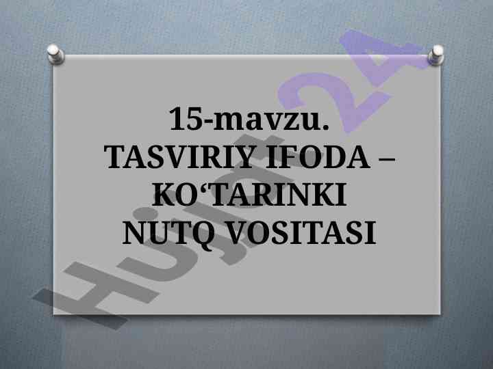 Tasviriy ifoda – ko'tarinki nutq vositasi