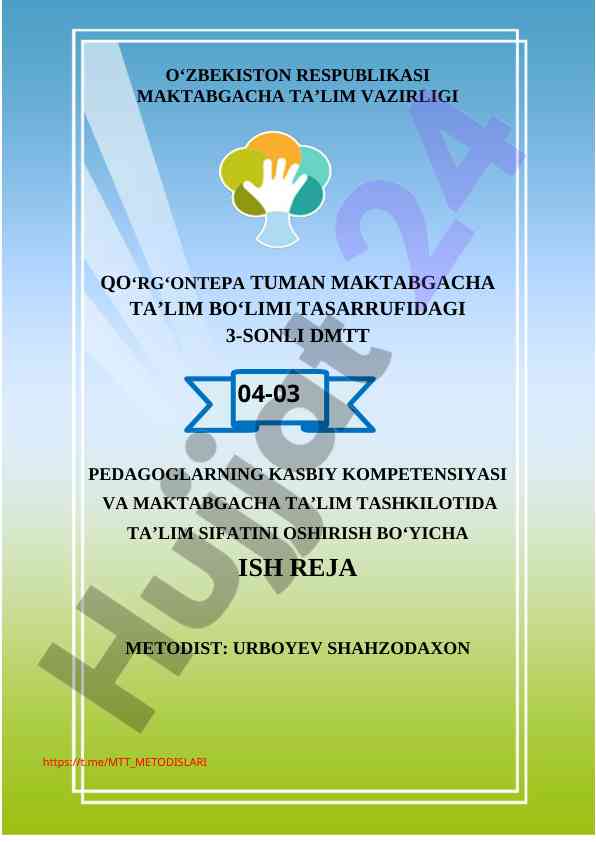 Maktabgacha ta'limda sifatni oshirish rejalari