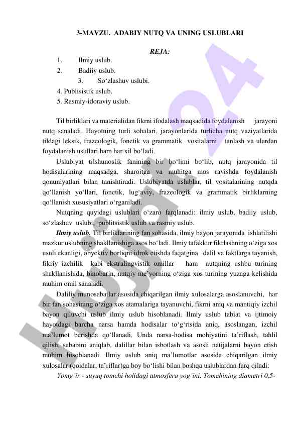 Adabiy nutq va uning uslublari tahlili