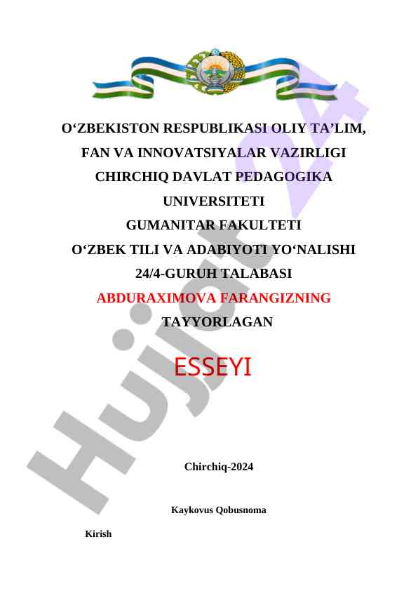 Qobusnoma asarining ahamiyati va tarixi