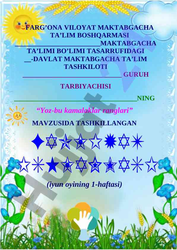 Yoz-faslida kamalaklar ranglari mavzusida dars