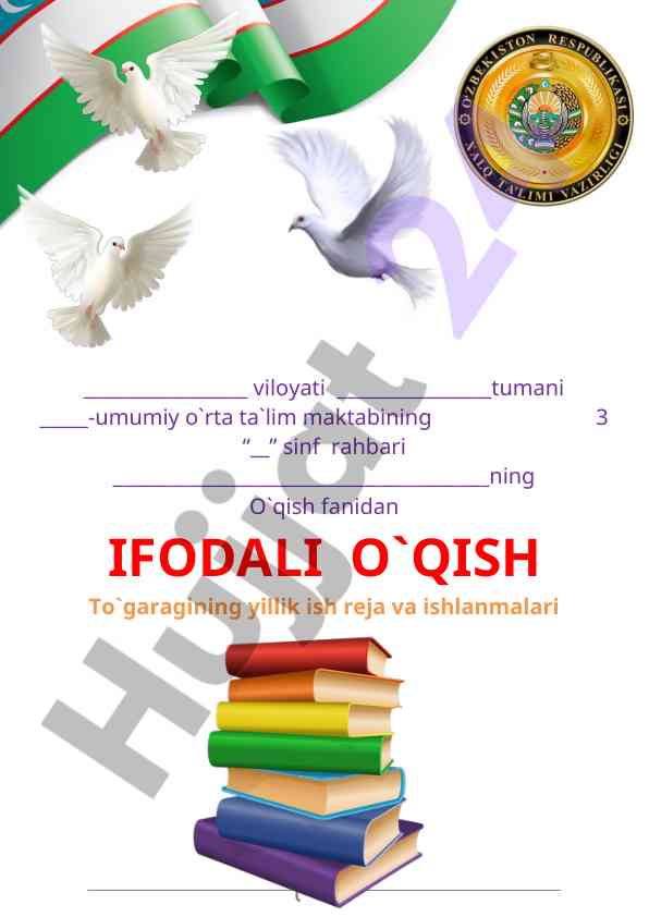 Ifodali o'qish to'garagi yillik ish rejasi