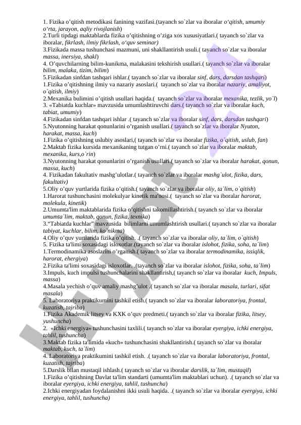 Fizika o'qitish metodikasi va xususiyatlari