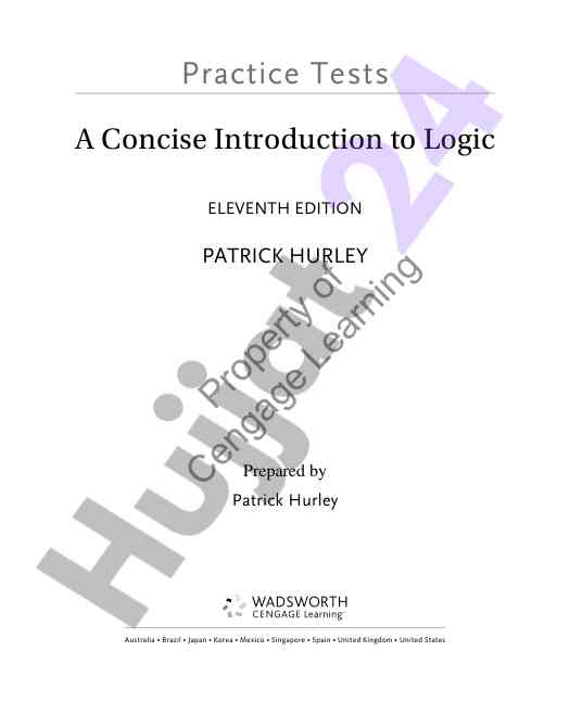 Concise introduction to logic practice tests
