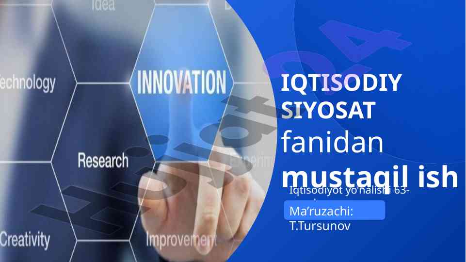 Davlatning innovatsiya siyosati tahlili