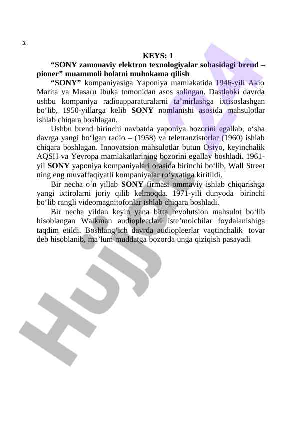 Sony brendi va zamonaviy elektron texnologiyalar