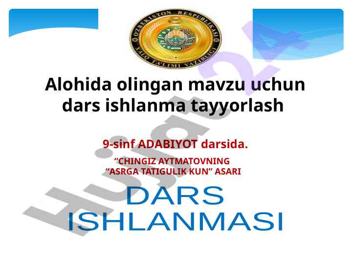 Dars ishlanmasi: chingiz aytmatov asari batafsil