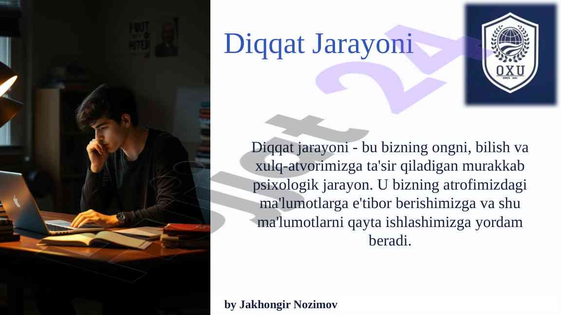 Diqqat jarayoni va psixologik tushunchalar