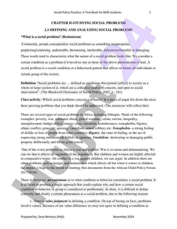 Studying social problems textbook for bsw students