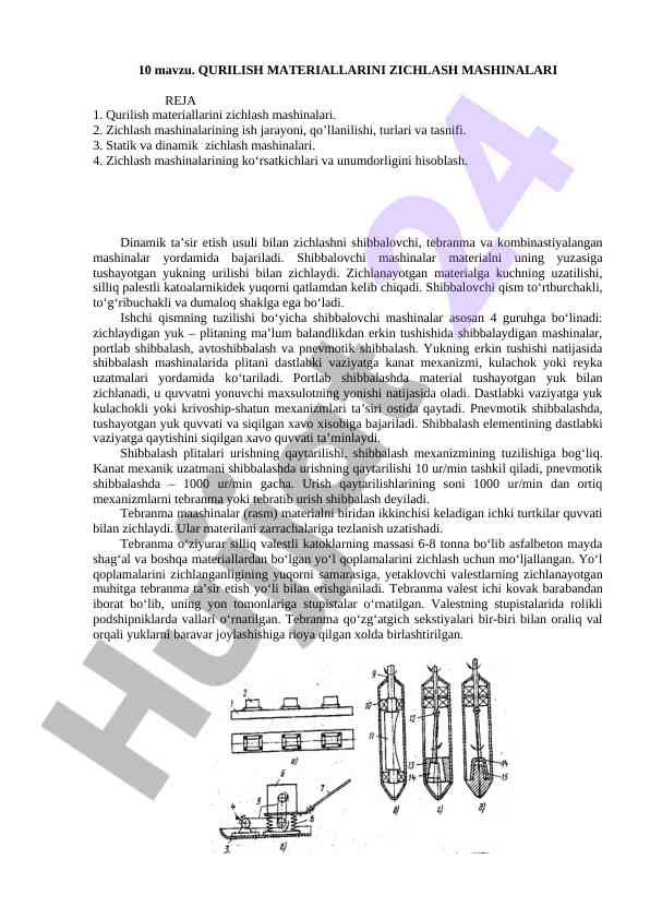 Qurilish materiallarini zichlash mashinalari tahlili