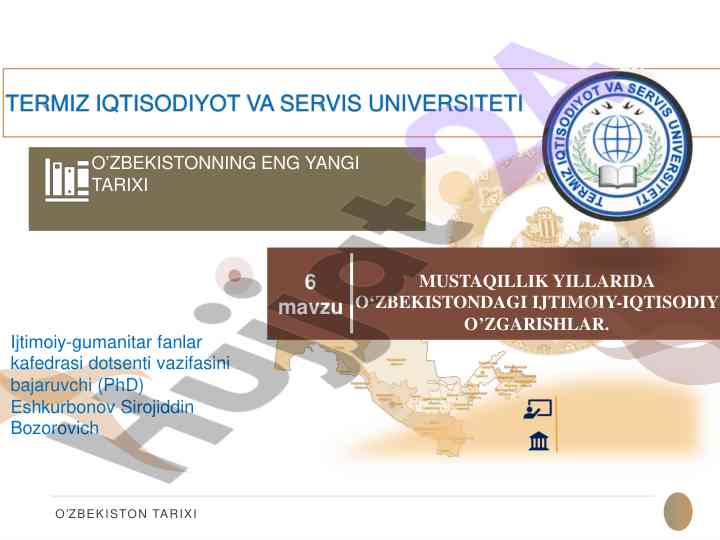 O'zbekistonda ijtimoiy-iqtisodiy o'zgarishlar
